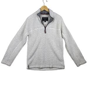 True Grit White Frosty Tipped Pile 1/2 Zip Oversized Pullover Sherpa SizeX-Small